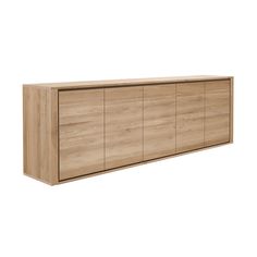 the sideboard is made from wood and has four doors, two drawers and one door