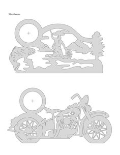 an image of a motorcycle cut out from paper