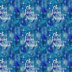 Christmas Peace Oh Holy Night by Fabri-Quilt 100% Cotton | Etsy Script Text, Holy Night, Holiday Projects, Cotton Quilts