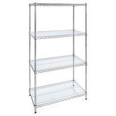 three tier shelving unit with four shelves