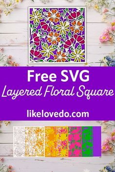 the free svg layered floral square pattern