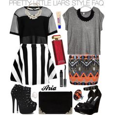 "Pretty Little Liars Aria Montgomery #11" by engelsvictoria on Polyvore Pll Fashion, Aria Montgomery, Cute Skirt Outfits