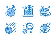 different types of space related icons