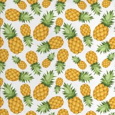 a white background with yellow pineapples on it