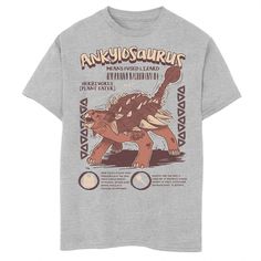 He'll love showing off his style with this boys' Iron Tail Ankyiosaurus Dinosaur Graphic Tee. Crewneck Short sleevesFABRIC & CARE Cotton, polyester Machine wash Imported He'll love showing off his style with this boys' Iron Tail Ankyiosaurus Dinosaur Graphic Tee. Licensed Character He'll love showing off his style with this boys' Iron Tail Ankyiosaurus Dinosaur Graphic Tee. Size: Large. Color: Grey. Gender: male. Age Group: kids. Material: Cotton Blend. Dinosaur And Unicorn Shirt, Dinosaur Graphic Tee, Dinosaur Tshirt, Dinosaur Graphic, His Style, Animal Tshirt, How To Show Love, Fabric Care, Kids Tshirts