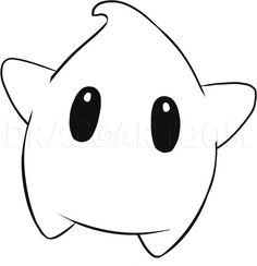 an image of a cartoon character with big eyes and large ears, in black and white