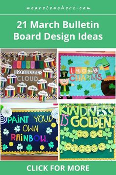 st patrick's day bulletin board design ideas for kids to use in the classroom