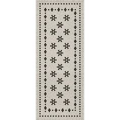 a black and white cross stitch rug