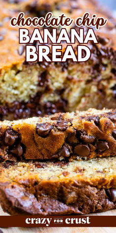 Here's a simple breakfast idea if you're wondering what to do with overripe bananas! This banana loaf is also a delicious snack recipe. So moist and chocolatey, this homemade chocolate chip banana bread is the BEST. You can even bake it into banana muffins! Chocolate Chip Banana Bread Recipe 2 Bananas, Banana Bread With Milk, What To Make With Bananas Easy Recipes, Banana Bread Loaf Recipe, Banana Bread Recipe With Chocolate Chips, Banana Bread Recipe 4 Bananas, What To Make With Old Bananas, Banana Loaf Recipe Moist, What To Do With Overripe Bananas