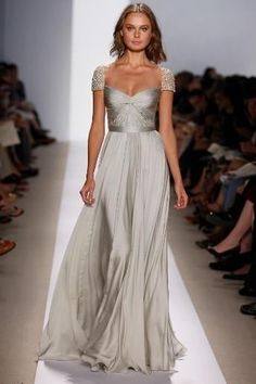 Cap Sleeve Prom Dress, Popular Prom Dresses, Reem Acra, Trendy Wedding Dresses, Elegant Prom Dresses, Beaded Prom Dress, Dreamy Dress, Colored Wedding Dresses, Wedding Dresses Romantic