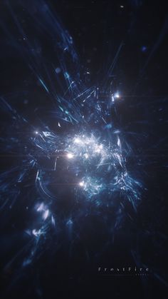 an abstract image of blue and white lights