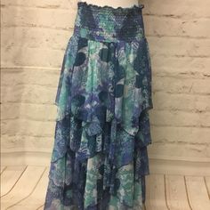 Beautifully Flowing Skirt With Elastic Waist. Shopping List Clothes, Flowing Skirt, Elastic Waist, Blue Green, Womens Skirt, Color Blue, Elastic, Skirt, Green