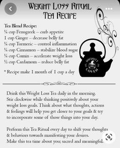 Spells For Healthy Eating, Easy Spell Jars Recipes, Tea Witchcraft, Glamor Magic, Diy Grimoire, Witchy Potions, Witchcraft Diy, Potions Recipes