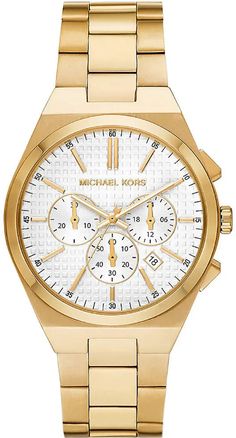 Michael Kors Watch Lennox Oversized Mens MK9120 Watch | Jura Watches Michael Kors Fashion, Gold Watch Men, Michael Kors Men, High End Watches, White Dial, Stainless Steel Watch, Daniel Wellington, Michael Kors Watch