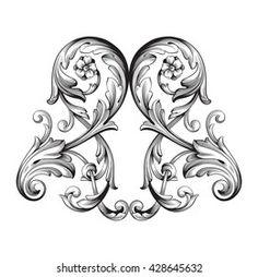 an ornamental design in black and white