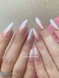 Glazed Donut Ombre Press on Nail Nude Chrome Press on Nails - Etsy Glazed Donut Nails Coffin, Pink Ombre Chrome Nails, Sweetheart Nails, Nude Chrome Nails, Nude Chrome, Nail Nude, Ombre Chrome Nails, French Manicures