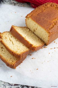 a loaf of bread sitting on top of a piece of paper