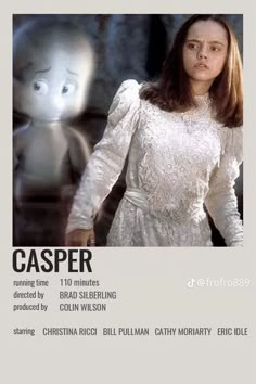 the poster for casper is shown with an image of a woman in a white dress