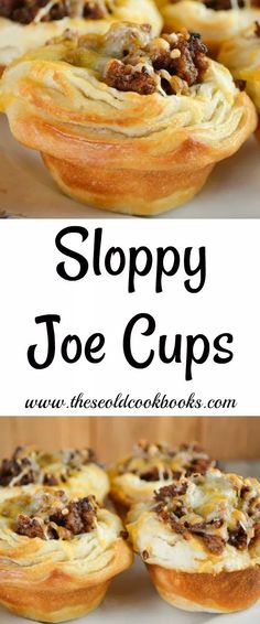 sloppy joe cups with toppings in the middle