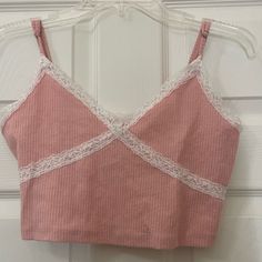 - Aeropostale - Crisscross Lace V-Neck Cropped Cami - Nwot - Never Worn Cropped Cami, Aeropostale, Lace Top, Womens Tops, V Neck, Tank Tops, Lace, Outfit Inspo, Pink