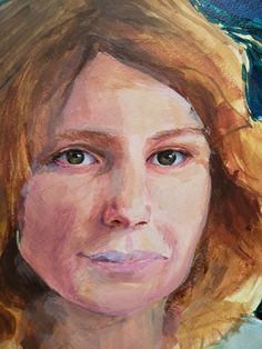 an oil painting of a woman's face