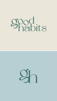 two logos for good habitts, one with the letter g on it and the other with