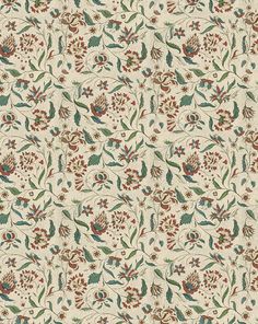 an old fashioned wallpaper with flowers and leaves