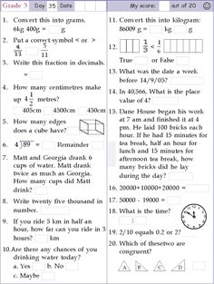 the worksheet is filled with numbers and symbols to help students understand what they are doing