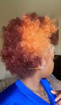 Fun Natural Hair Color Ideas, Half Dyed Locs, Colored Short Hair, Purple Natural Hair, Short Natural Curly Hair