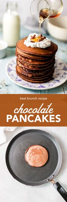 best chocolate pancakes Brunch Party Recipes, Best Chocolate Desserts, Breakfast Recipes Sweet, Chocolate Pancakes, Weekend Breakfast, Delish Recipes, Delicious Breakfast Recipes, Best Breakfast Recipes