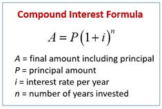 the formula for compound interest is shown below