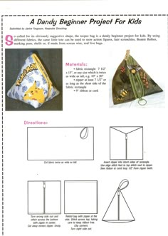 the instructions for how to make an origami project bag