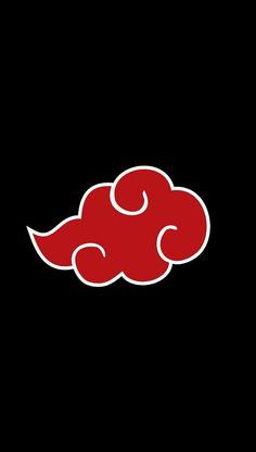 a red cloud on a black background with white swirls in the shape of clouds