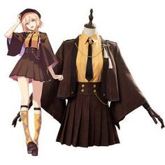 Skirt Cape, Okita Souji, Outfit Suit, Suit Shirt, Old Fashion Dresses, Costume Shoes, Kawaii Fashion Outfits