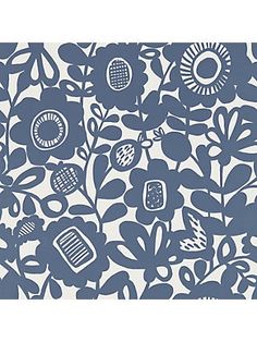 a blue and white floral pattern with leaves on it's side, in front of a white background