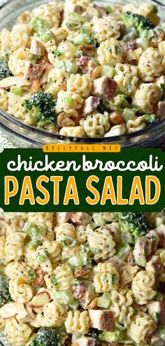 Here's a fresh summer salad you'll want to enjoy all year long! It's an easy side dish for BBQs and other gatherings. Tossed in a creamy dressing with chicken, broccoli, and more, this pasta salad recipe is always a crowd-pleaser! Long Broccoli, Chicken Broccoli Pasta Salad, Broccoli Pasta Salad, Long Pasta, Broccoli Pasta Salads, Summer Pasta Salad Recipes, Awesome Chicken, Chicken Broccoli Pasta, Cold Pasta Salad Recipes