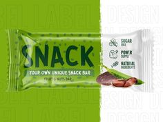 a snack bar with the word snack on it and an image of a peal