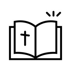 an open book with a cross on it