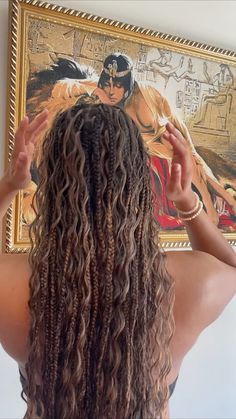 Boho braids #hairstyles #bohobraidstyle #goddessboxbraids #braids Braids Throughout Hair, Sweet 16 Braided Hairstyles, Bohemian Braids With Highlights, Boho Braids Loose Curls, Loose Boho Braids, Boho Braids Dark Brown, Boho Braids Color 30, Boho Braids Mixed Girl, Boho Braids Brown And Blonde