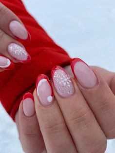 50+ Christmas Nails So Festive, Rudolph Might Ask for Tips! 🎅💅 Get into the holiday spirit with these Christmas Nails that are nothing short of magical! From Christmas Gel Nails to Christmas Nails Acrylic, there's a festive style for everyone. 🎄✨ If you’re looking for Cute Christmas Nails or Christmas Nails Easy to DIY, this collection has got your Nagel Inspo covered. Try some classic Red Christmas Nails or go for whimsical Candy Cane Nails for that sweet holiday touch. Explore stunning Nail Nails In December, Red French Tip With Snowflake, Christmas French Tip Nails, Nails December, Christmas Nails Ideas, Nails Xmas, Festive Christmas Nails, Christmas Nails Diy, Red French