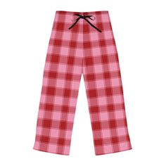 Add cozy seasonal style to your loungewear collection with these red and blue buffalo plaid pajama pants. Wear any time of year or create mix & match seasonal family outfits at the end of the year for Xmas eve.  Their light weight jersey knit fabric, along with the relaxed fit, makes for the ultimate comfort choice while relaxing at home during the holiday season. The back elastic with the drawstring tie creates the perfect fit, while the check print adds festive charm. .: Light fabric (6 oz/yd² (203 g/m .: Relaxed comfort fit .: Back elastic and black drawstring tie - adjustable fit. .: Made in the USA  .: Polyester Material  -Slightly higher cost due to not being able to compete with similar items which being mass produced in unfair conditions by below minimum wage workers/dropshipping s Red Relaxed Fit Bottoms For Pajama Party, Black Pjs, Pants Pjs, Plaid Pjs, Pink Pjs, Buffalo Plaid Pajamas, Plaid Pajama, Plaid Pajama Pants, Xmas Eve