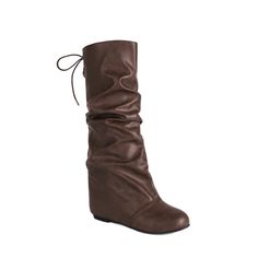 Olivia Mark - Western Style Cowgirl High Heel Boots with Ruched Details Brown Heel Boots, Brown High Heels, Brown Heeled Boots, Floral Flats, Winter Snow Boots, Dream Shoes, Heel Boots, High Heel Boots, Western Style