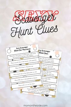 two scavenger hunt clues with the text slayer's scavenger hunt clues