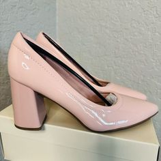 Anne Klein Grazen Pointed Toe Pump Block Heel Color: Patent Leather Pink Size: 8.5 New With Tags In Original Packaging A Block Heel Fashions This Pointed Toe Pump With A Classic Silhouette That Charms Your 9-5 Wardrobe. 3.34" Heel Slip-On Block Heel Pu Upper And Lining, Tpr Sole Made In Brazil Crystal Heels, Anne Klein Shoes, Snakeskin Heels, Patent Shoes, Size 11 Heels, Patent Leather Heels, Made In Brazil, Dress And Heels, Anne Klein