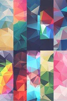 an abstract background consisting of many different colored shapes