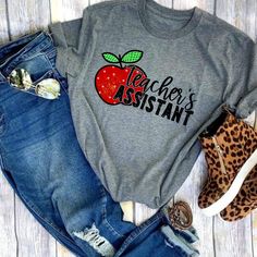 Get Ready For Going Back To School With This Cute Tee Or Give It As A Back To School Gift. Teacher Graduation Outfit, Teacher Graduation, Oversized Tee Shirt, Swiftly Tech Short Sleeve, Teacher Assistant, Back To School Gift, Linen Tee, Harley Davidson Shirt, Graduation Outfit