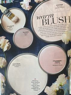 an article in a magazine with flowers and brushes on the back of each one's face