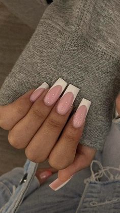 Nails Tips White, Nail White French, Nail White, Fake Nails White, Multicolored Nails, Nails Tips, Fake Nail, White French