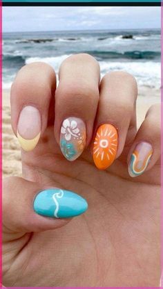 Spring is such a wonderful season to shake things up and refresh your nail game! With warmer weather, blooming flowers, and brighter days, it’s the perfect time to explore vibrant colors and playful designs. Whether you’re into soft pastels, bold florals, or artistic patterns, there’s a stunning array of spring nail designs just waiting for... Vacation Nails Beach, French Tip Manicure, Beach Nail Designs, Beachy Nails, Nails Holiday, Unghie Nail Art, Summer Nails Beach, Colorful Nail Art, Colorful Nail