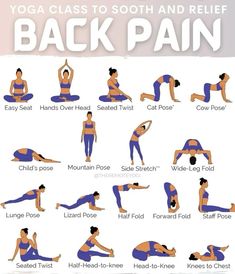 a woman doing yoga poses for back pain